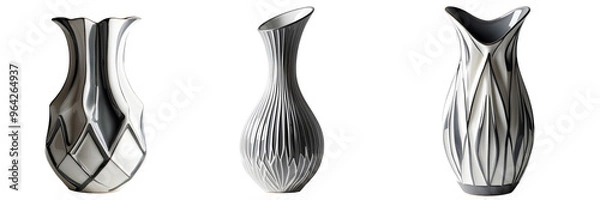 Obraz vase with beautiful white flowers cut out isolate