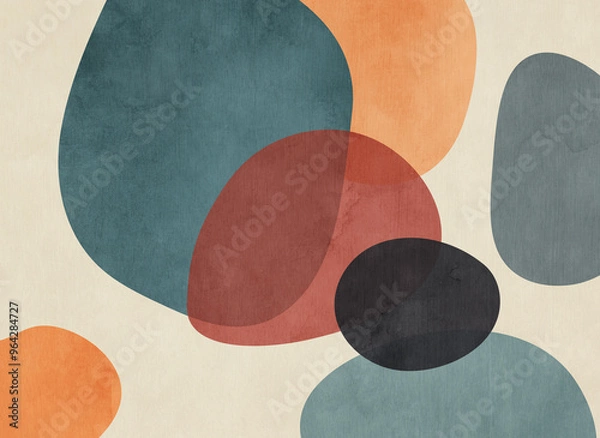 Obraz Contemporary flat modern illustration with geometric abstraction. Design for wallpaper, photo wallpaper, mural.	