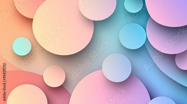 Obraz Abstract Background with Overlapping Pastel Circles