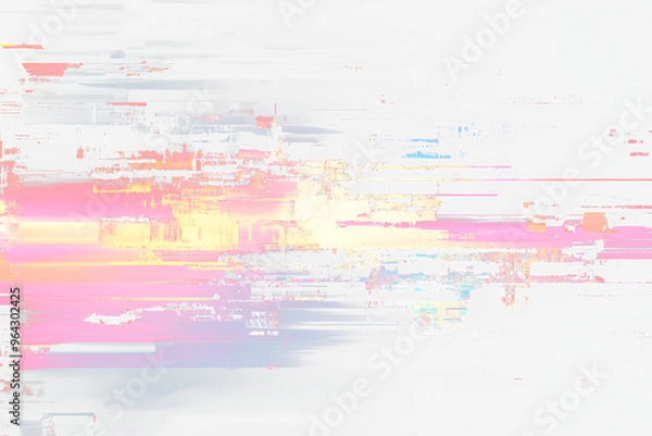 Fototapeta Futuristic Glitch Effect Overlay with Transparent Background