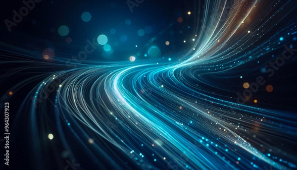 Fototapeta Abstract lines blue and white, luminous of light flowing curve, combining electric blue and subtle white colors