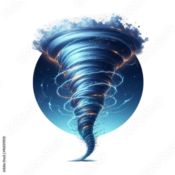 Fototapeta tornado hurricane  isolated on transparent background - Generative AI