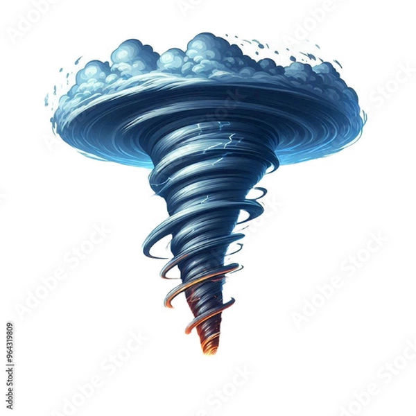 Fototapeta tornado hurricane  isolated on transparent background - Generative AI