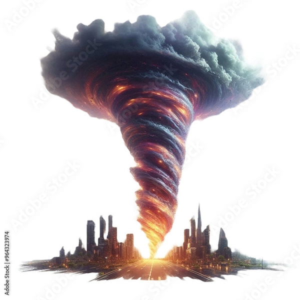 Obraz tornado hurricane  isolated on transparent background - Generative AI