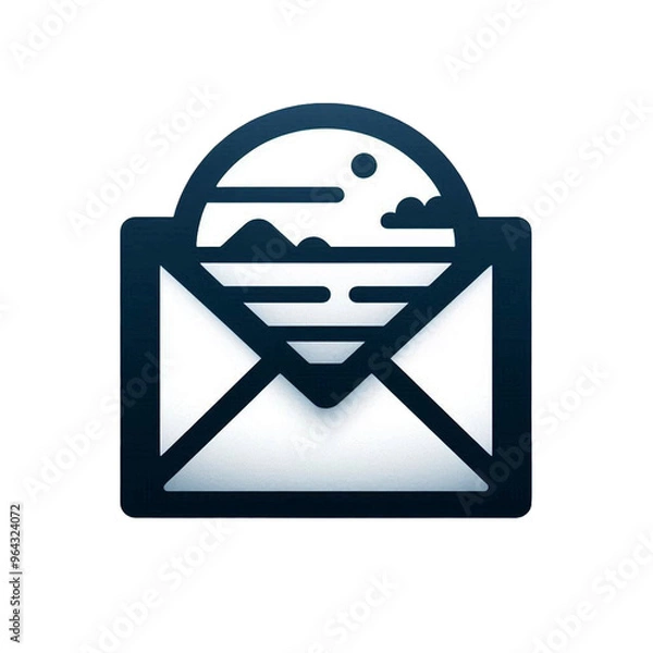 Obraz e mail icon isolated on transparent background - Generative AI