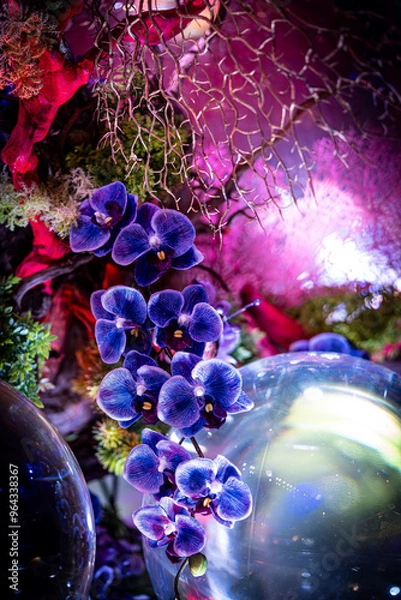 Obraz 水晶玉に写る紫陽花