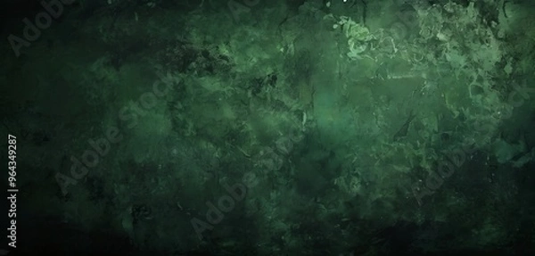 Fototapeta a dark, textured surface with a greenish hue, resembling a weathered or aged wall. The surface appears to be made of a material that is porous, giving it a rough, uneven texture.