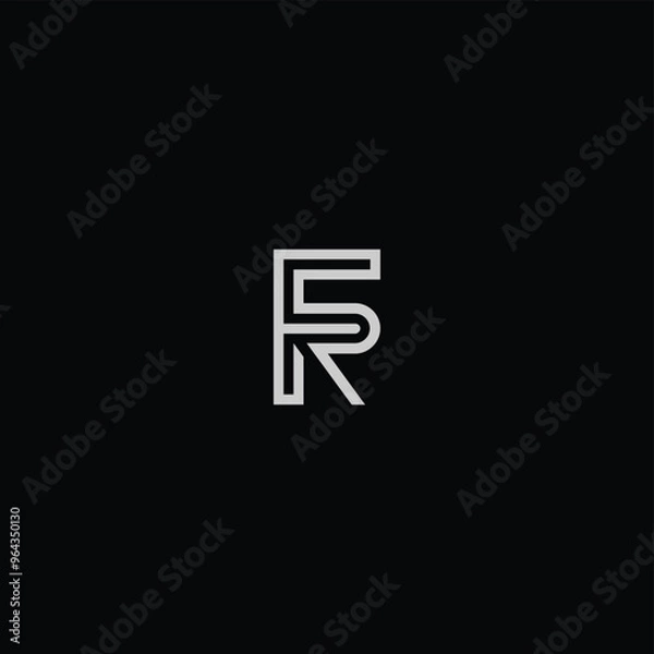 Fototapeta FR or RF letter logo design. Abstract outstanding professional business awesome artistic branding company different colors illustration.