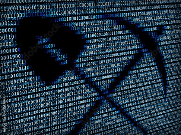 Fototapeta Shovel and pick axe in digital background / A concept of data mining