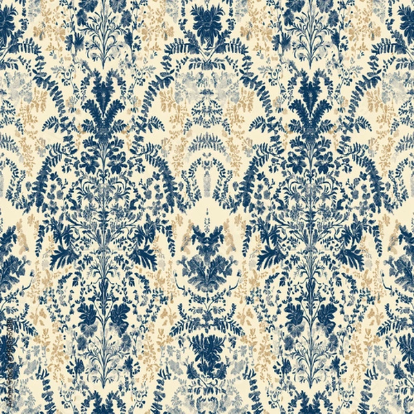 Obraz seamless pattern on ikat art wall paper