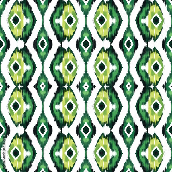 Obraz seamless pattern on ikat art wall paper