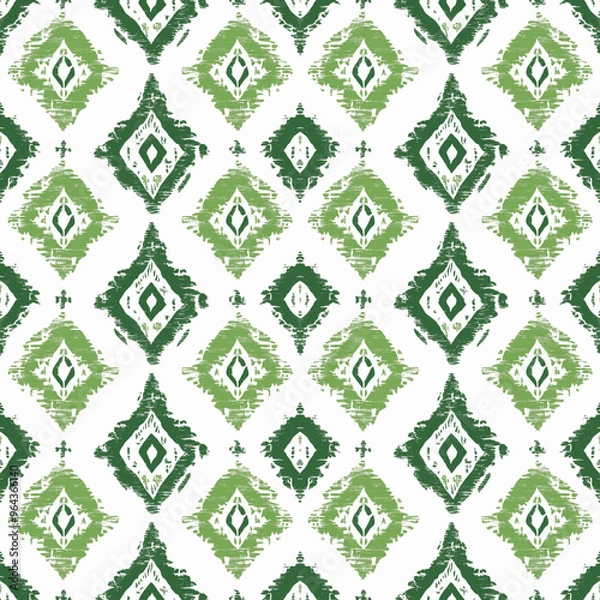 Obraz seamless pattern on ikat art wall paper