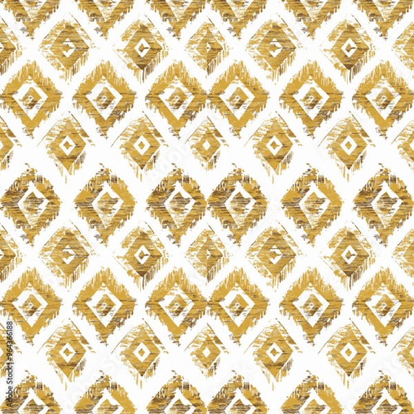 Obraz seamless pattern on ikat art wall paper