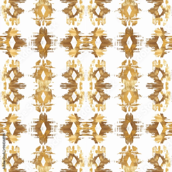 Obraz seamless pattern on ikat art wall paper