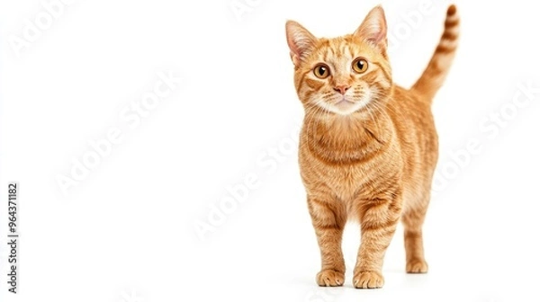Obraz Funny redhead cat standing. Generative AI