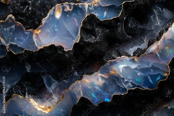 Obraz black gold stone texture