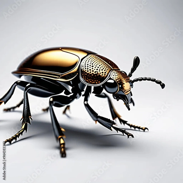 Obraz Hyper-Realistic Beetle on White Background with Intricate Detail