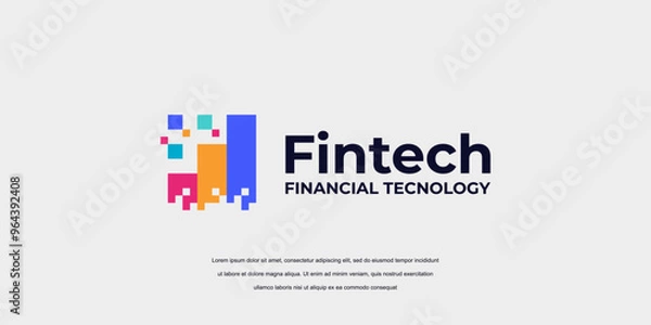 Obraz abstract financial technology logo business