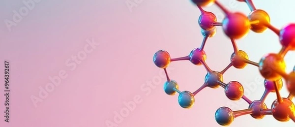 Fototapeta 3D rendering of a molecular structure