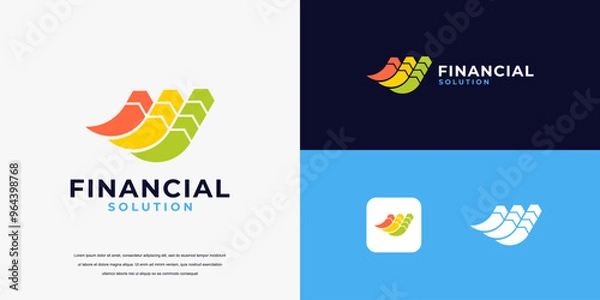 Fototapeta abstract financial growth logo business