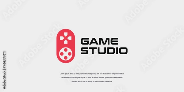 Fototapeta Vector game logo template. Joystick icon letter game logo