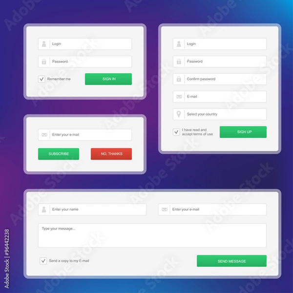 Obraz Modern set of web forms