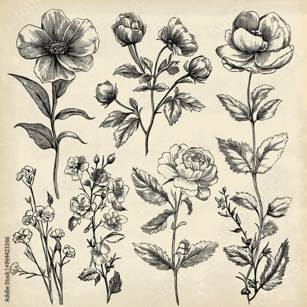 Obraz seamless background with flowers