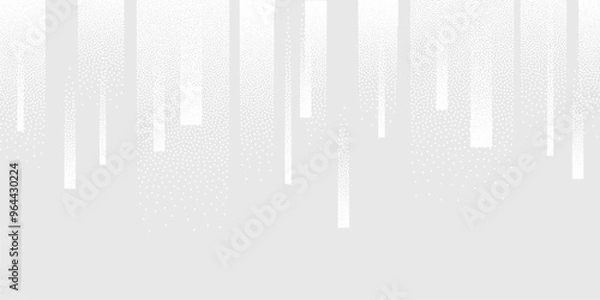 Fototapeta Dots Digital Technology Grey Light Vector Background. Artificial Intelligence Abstract Data Code Concept. White Rain Gritty Texture Grain Backdrop Illustration