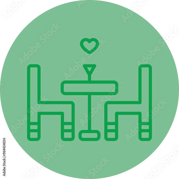 Fototapeta Romantic Dinner Icon Design