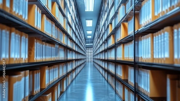 Fototapeta Endless Rows of Files in an Archive