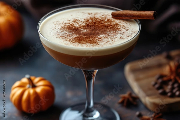 Fototapeta A rich and creamy espresso martini with a twist of pumpkin spice.