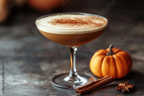Fototapeta A rich and creamy espresso martini with a twist of pumpkin spice.