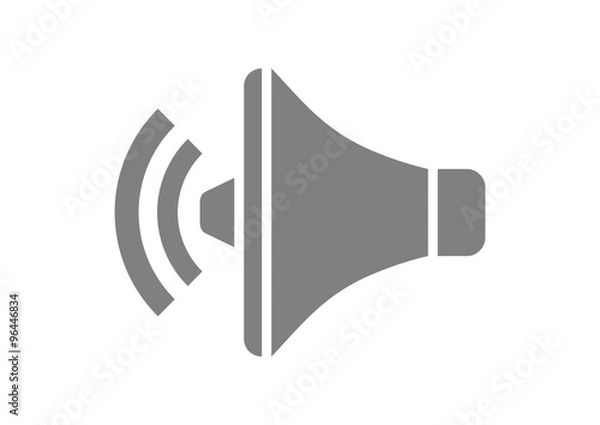 Obraz Grey megaphone icon on white background