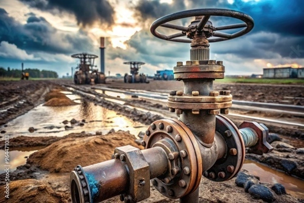 Obraz a water tap in a polluted environment