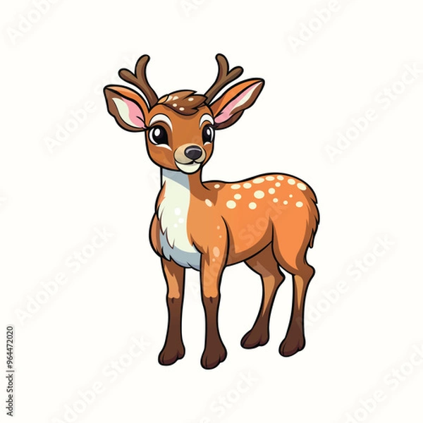 Fototapeta Vector cute deer illustration