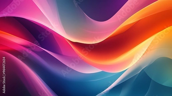 Obraz Abstract vibrant waves of color in a dynamic, fluid pattern, showcasing rich gradients and smooth curves in a modern, artistic design.
