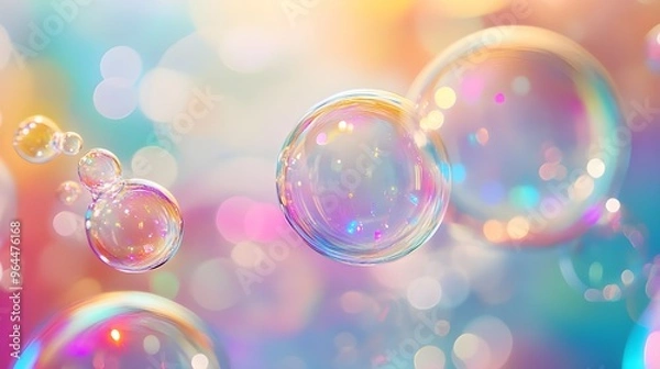 Fototapeta Soap with colorful, dynamic close-up composition image