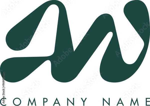 Fototapeta Creative Abstract Initial Letter AW Logo Design
