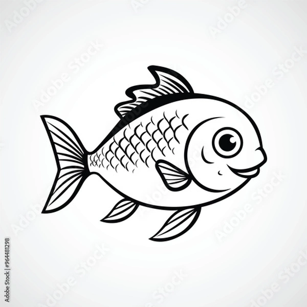 Obraz Vector fish cartoon illustration