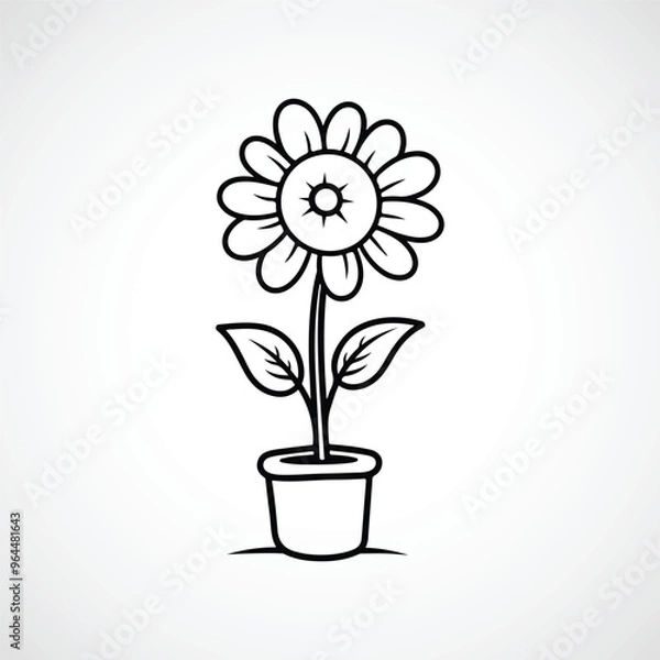 Obraz Flower pot icon vector illustration