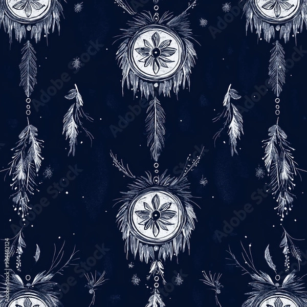 Fototapeta boho seamless pattern with art