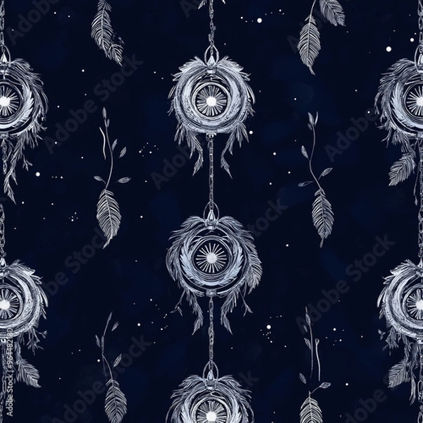 Fototapeta boho seamless pattern with art