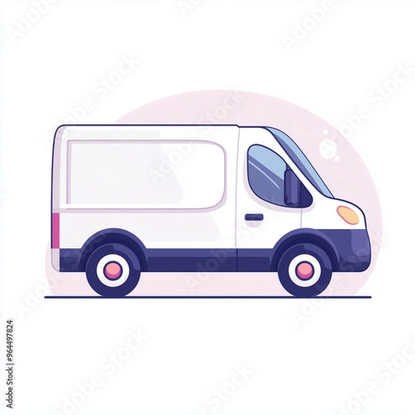 Fototapeta Simple van icon with a clean, rounded shape and minimal detail