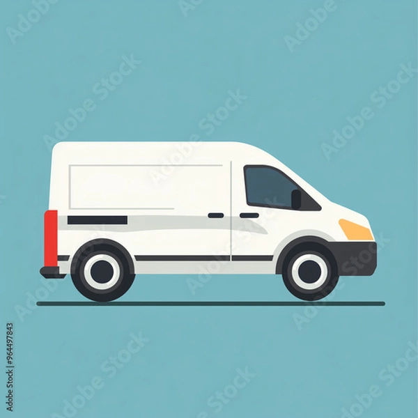 Obraz Van icon with a boxy shape, representing a delivery vehicle, in a simplified, flat style