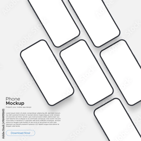 Fototapeta Phone Screens For Showcasing App Design. Vector Illustration