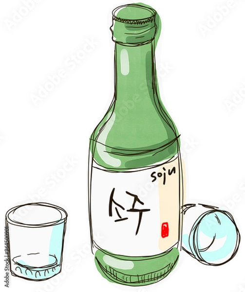 Obraz bottle and glass