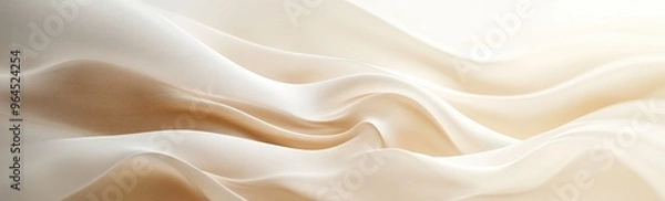 Fototapeta Create a minimal background in soft beige and white, blending organic shapes with smooth, flowing lines
