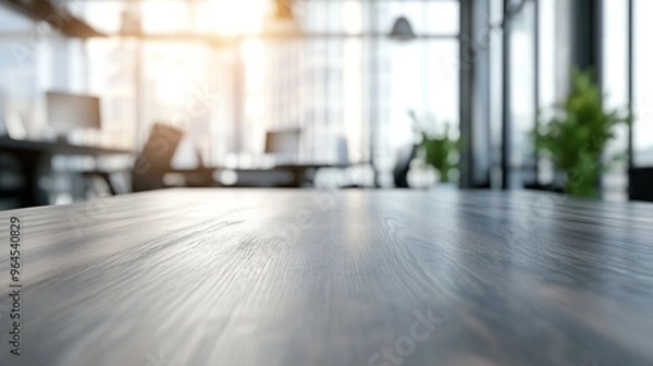 Obraz Empty Wooden Desk in an Office Setting