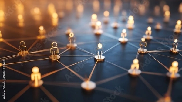 Fototapeta Interconnected People Network