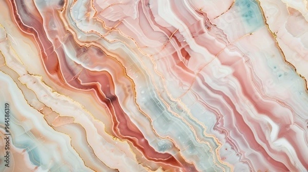 Fototapeta A captivating texture of marble forms a colorful background. The marble shows unique patterns and swirls, with a variety of colors blending together. This background has a rich and luxurious feel, wit